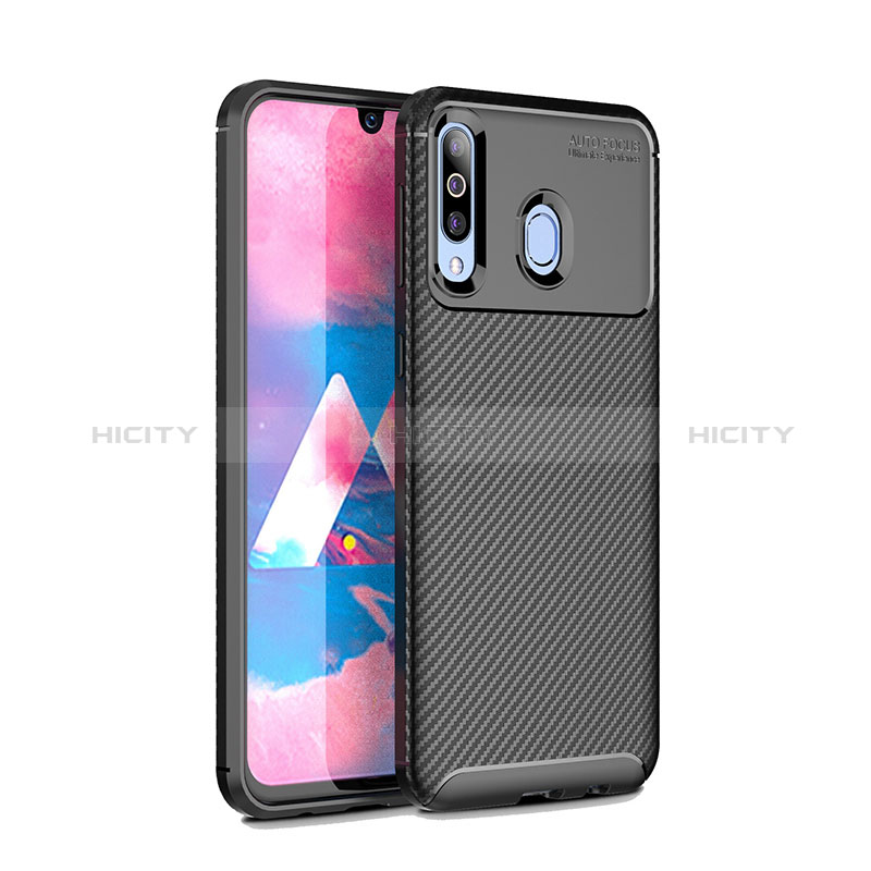 Custodia Silicone Cover Morbida Spigato per Samsung Galaxy M30 Nero