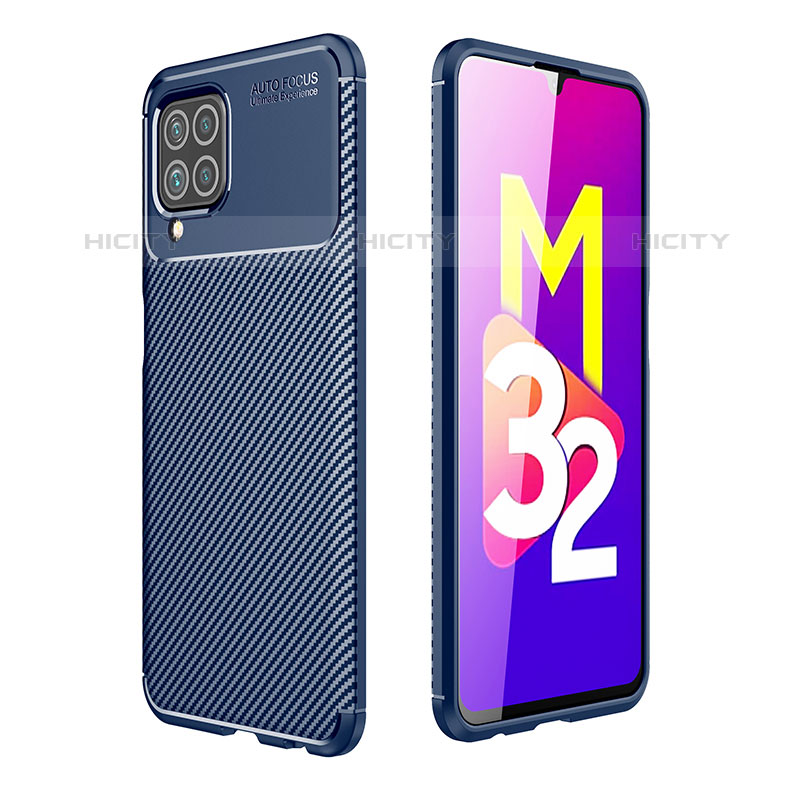Custodia Silicone Cover Morbida Spigato per Samsung Galaxy M32 4G Blu