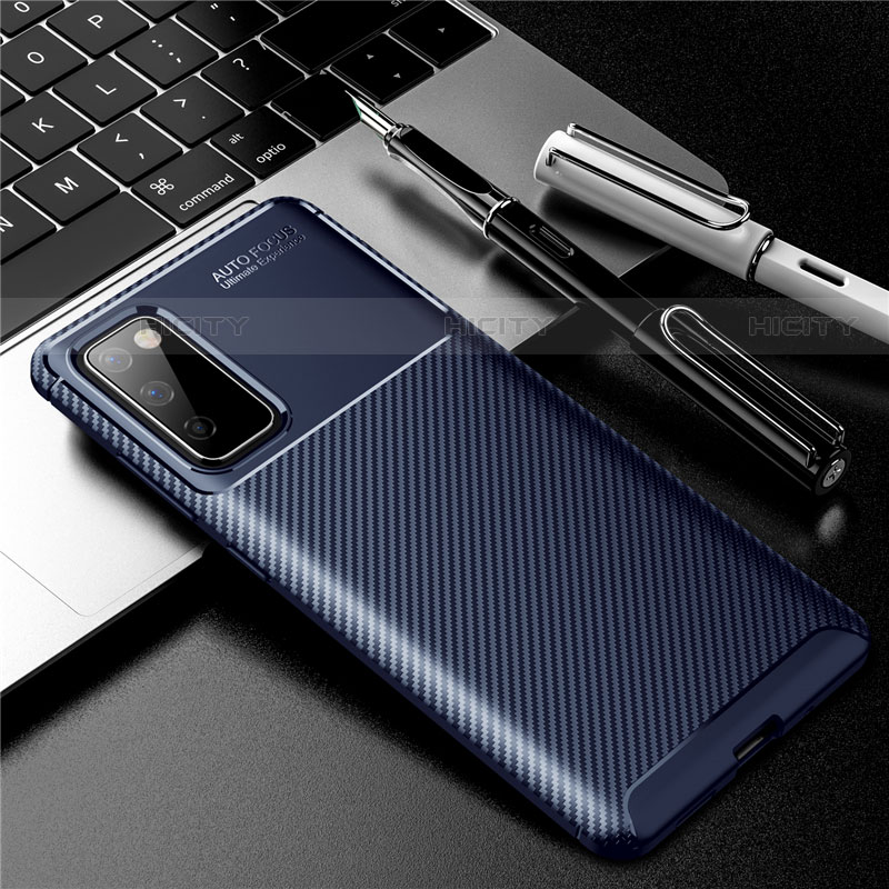 Custodia Silicone Cover Morbida Spigato per Samsung Galaxy S20 FE 4G Blu
