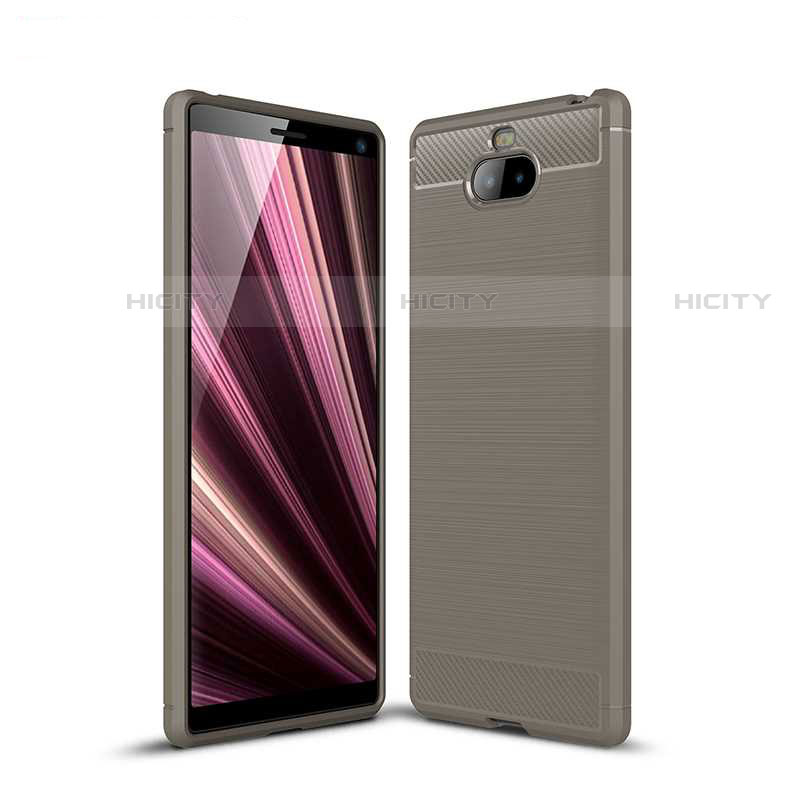 Custodia Silicone Cover Morbida Spigato per Sony Xperia 10 Grigio