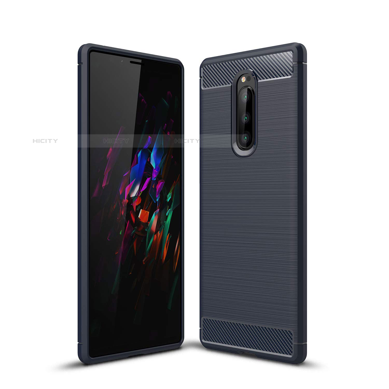 Custodia Silicone Cover Morbida Spigato per Sony Xperia XZ4 Blu