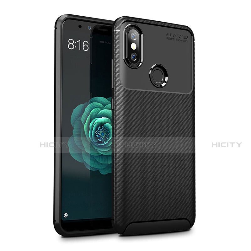 Custodia Silicone Cover Morbida Spigato per Xiaomi Mi A2 Lite Nero