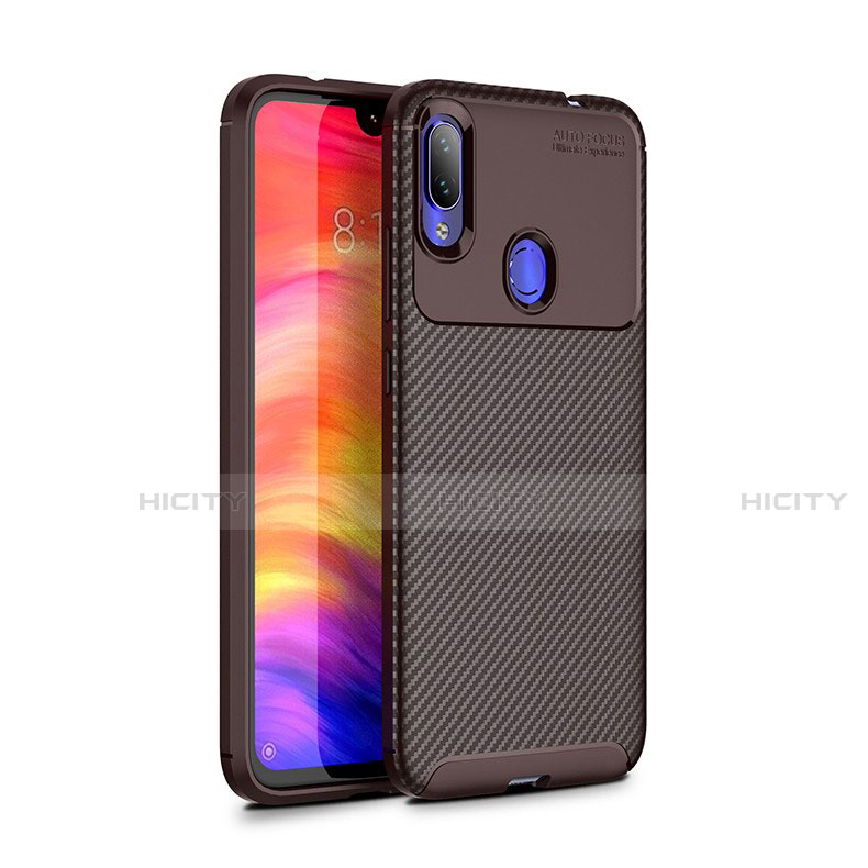 Custodia Silicone Cover Morbida Spigato per Xiaomi Redmi Note 7 Pro Marrone