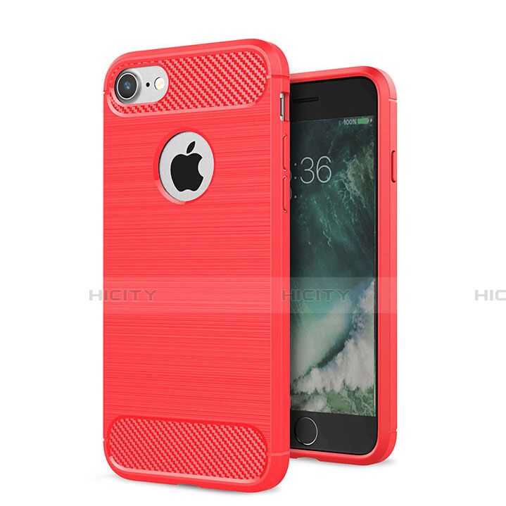 Custodia Silicone Cover Morbida Spigato S01 per Apple iPhone SE (2020) Rosso