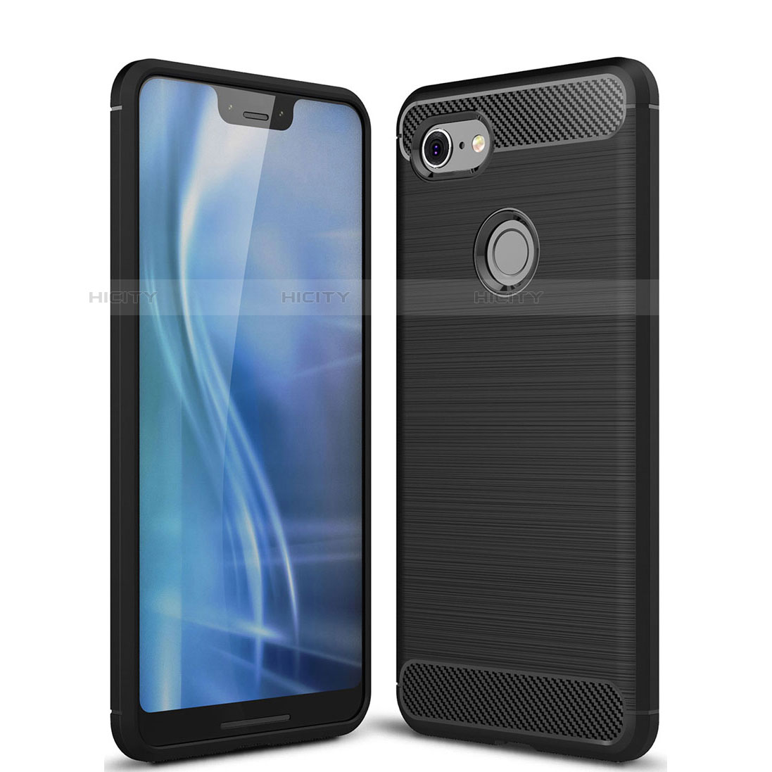 Custodia Silicone Cover Morbida Spigato S01 per Google Pixel 3 XL Nero