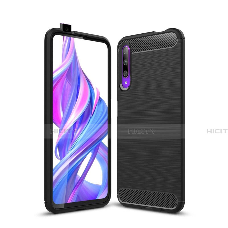 Custodia Silicone Cover Morbida Spigato S01 per Huawei Honor 9X Pro Nero