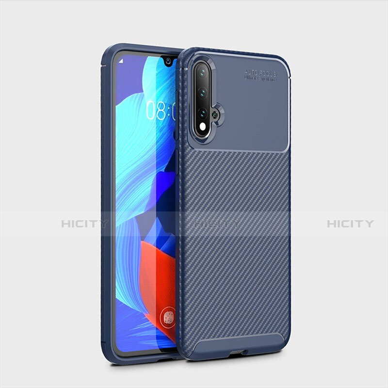 Custodia Silicone Cover Morbida Spigato S01 per Huawei Nova 5 Pro Blu