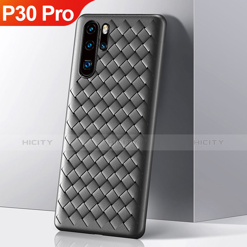 Custodia Silicone Cover Morbida Spigato S01 per Huawei P30 Pro New Edition Nero