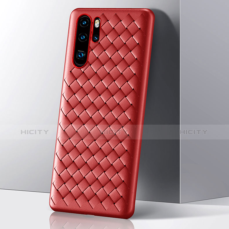 Custodia Silicone Cover Morbida Spigato S01 per Huawei P30 Pro Rosso