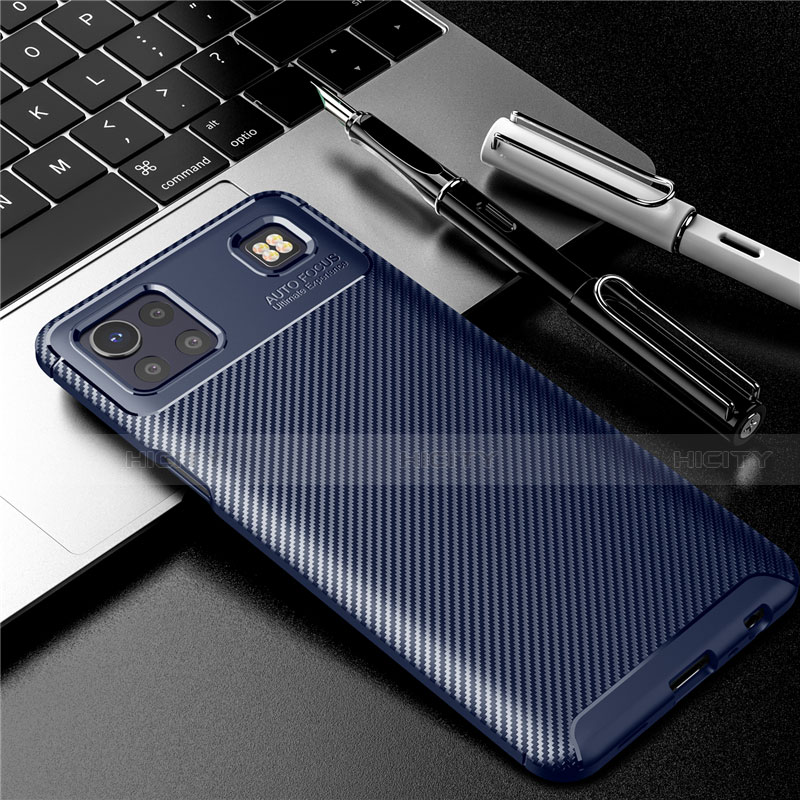 Custodia Silicone Cover Morbida Spigato S01 per LG K92 5G Blu