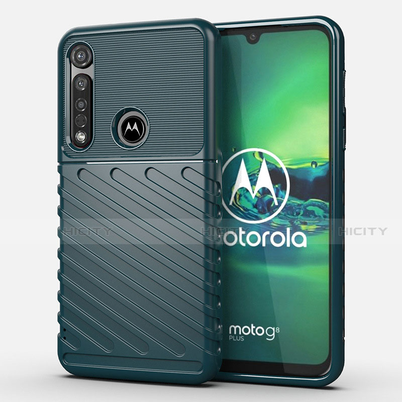 Custodia Silicone Cover Morbida Spigato S01 per Motorola Moto G8 Plus Verde