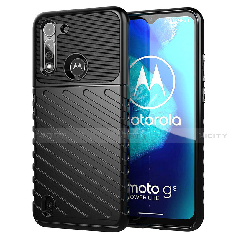 Custodia Silicone Cover Morbida Spigato S01 per Motorola Moto G8 Power Lite Nero
