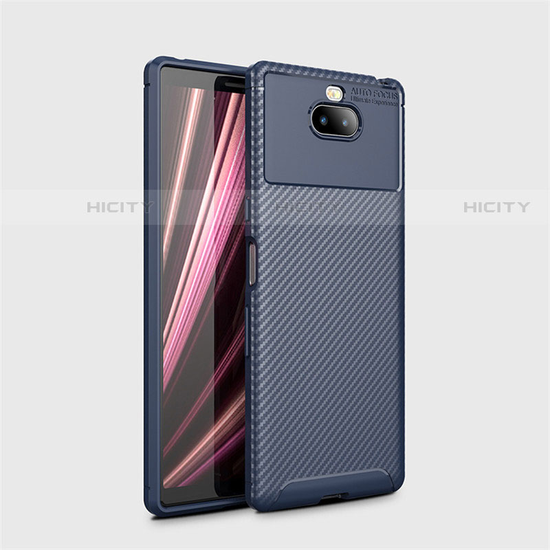 Custodia Silicone Cover Morbida Spigato S01 per Sony Xperia 10 Blu