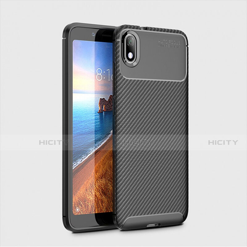 Custodia Silicone Cover Morbida Spigato S01 per Xiaomi Redmi 7A Nero