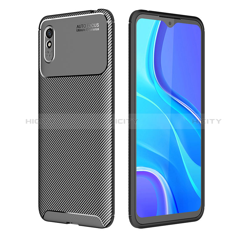 Custodia Silicone Cover Morbida Spigato S01 per Xiaomi Redmi 9A Nero