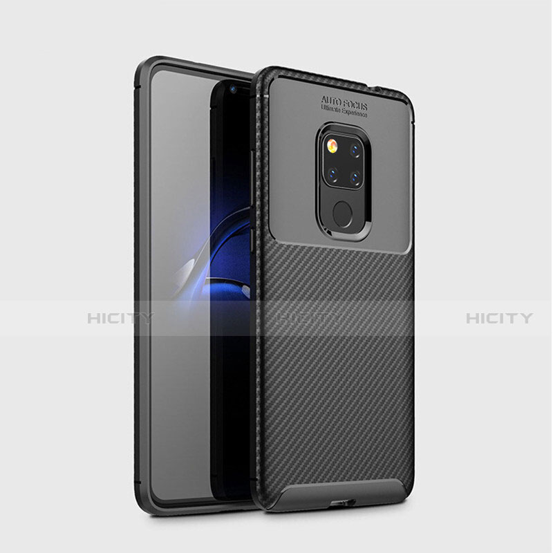 Custodia Silicone Cover Morbida Spigato S03 per Huawei Mate 20 Nero