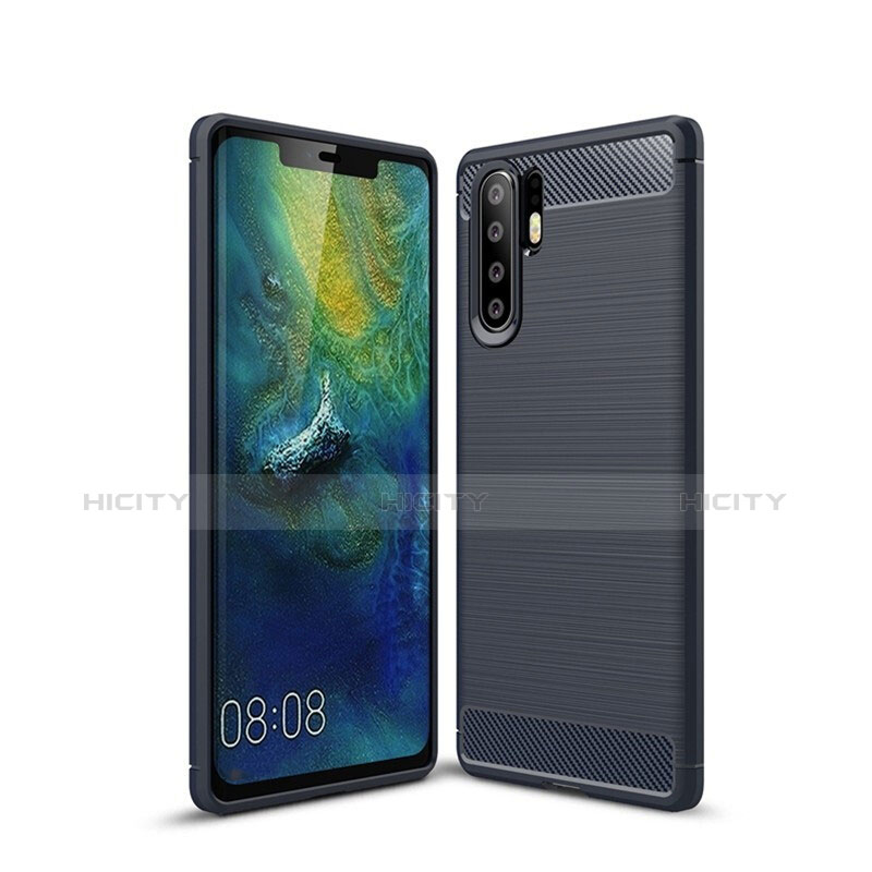 Custodia Silicone Cover Morbida Spigato S03 per Huawei P30 Pro Blu