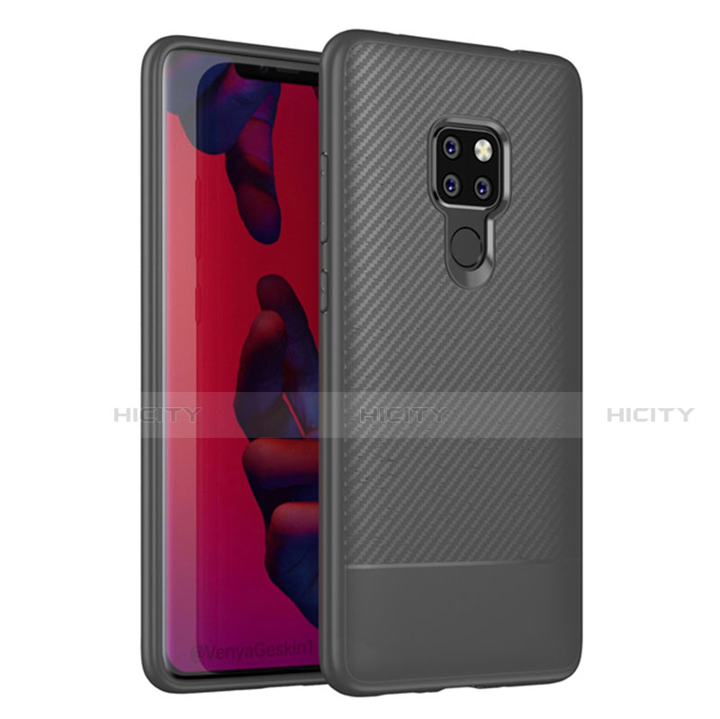 Custodia Silicone Cover Morbida Spigato S04 per Huawei Mate 20 Grigio