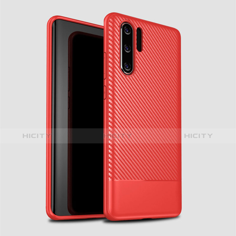 Custodia Silicone Cover Morbida Spigato S04 per Huawei P30 Pro Rosso