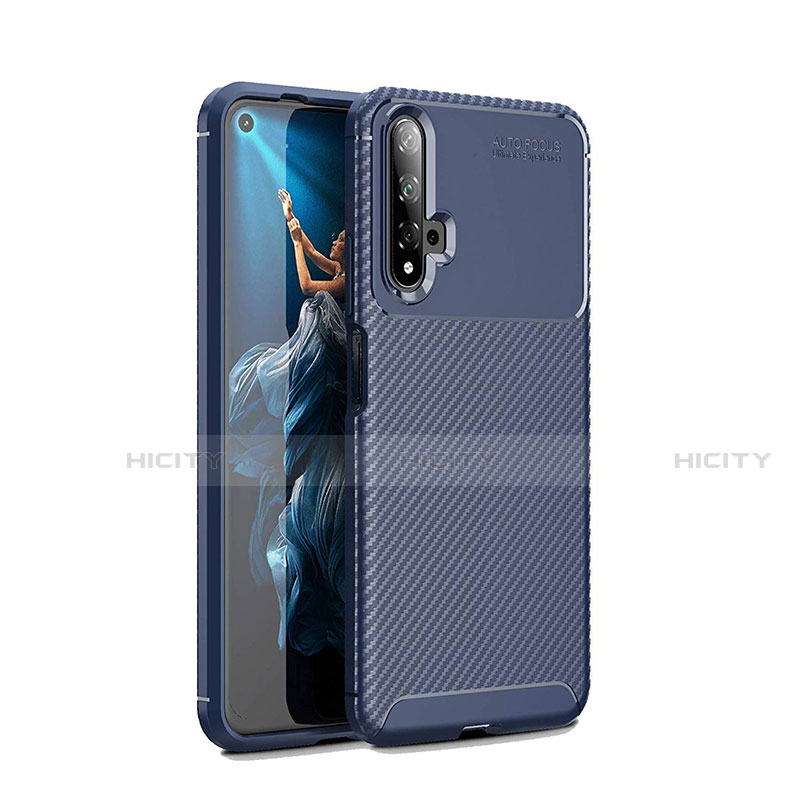 Custodia Silicone Cover Morbida Spigato Y01 per Huawei Honor 20 Blu