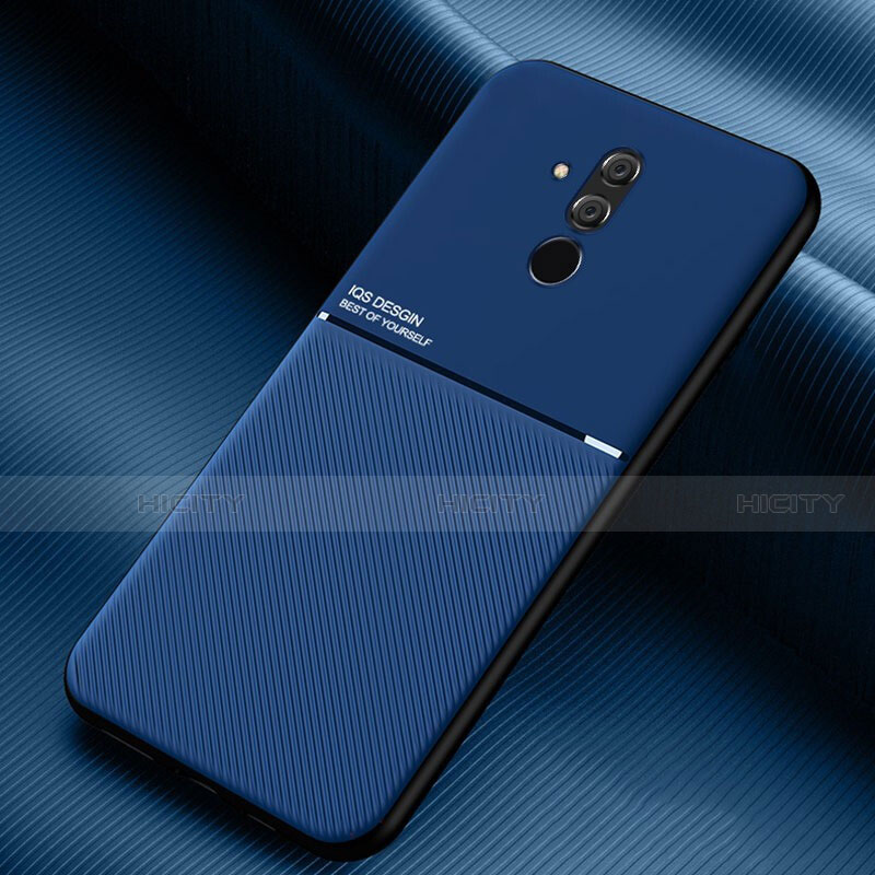 Custodia Silicone Cover Morbida Spigato Y01 per Huawei Mate 20 Lite Blu