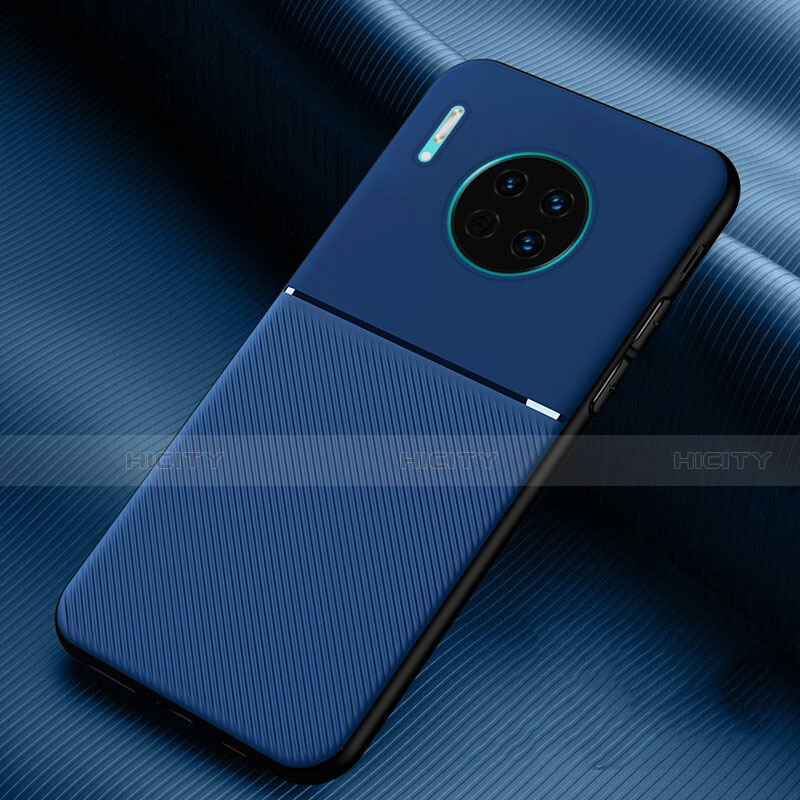 Custodia Silicone Cover Morbida Spigato Y01 per Huawei Mate 30 5G Blu