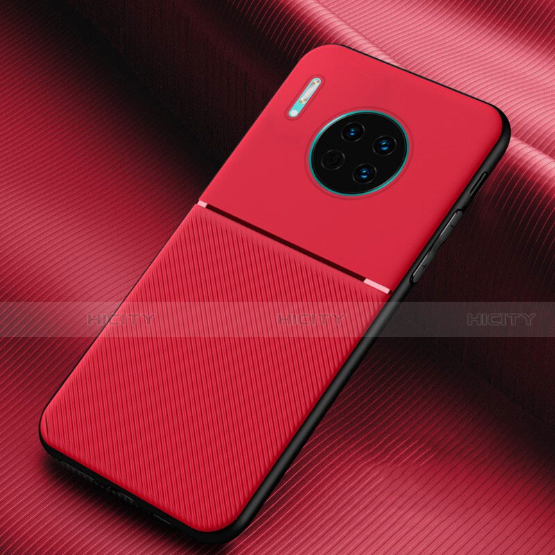 Custodia Silicone Cover Morbida Spigato Y01 per Huawei Mate 30E Pro 5G Rosso