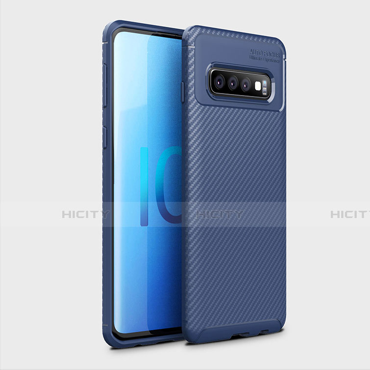 Custodia Silicone Cover Morbida Spigato Y01 per Samsung Galaxy S10 5G Blu