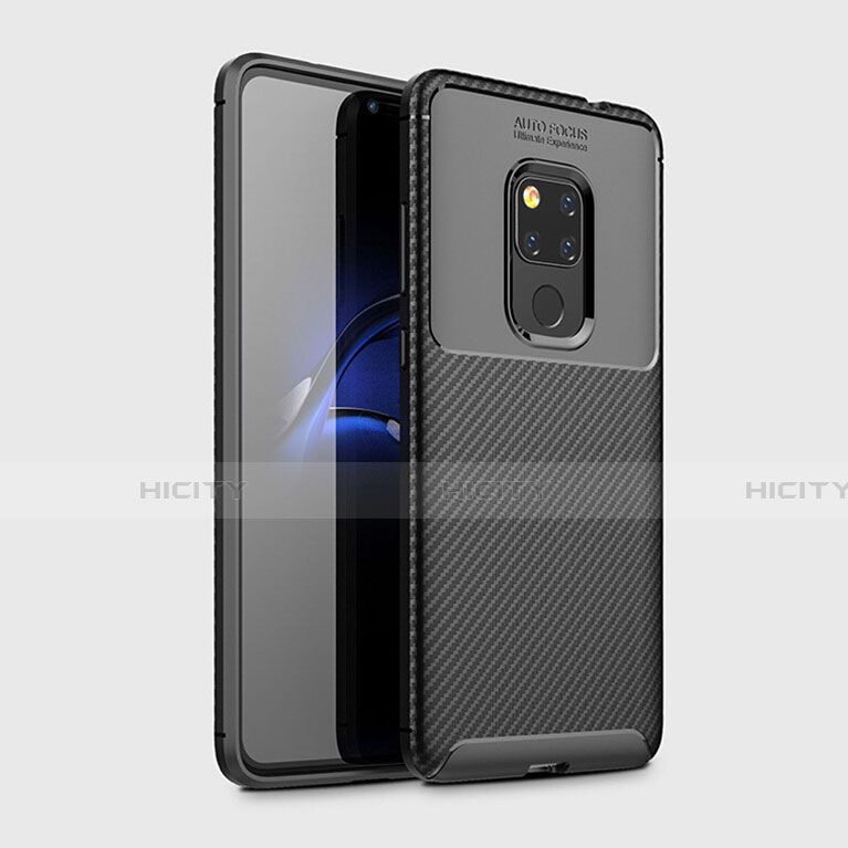 Custodia Silicone Cover Morbida Spigato Y02 per Huawei Mate 20 X 5G Nero