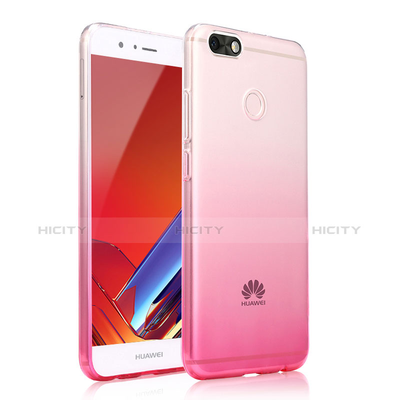 Custodia Silicone Cover Trasparente Ultra Sottile Morbida Sfumato per Huawei Enjoy 7 Rosa