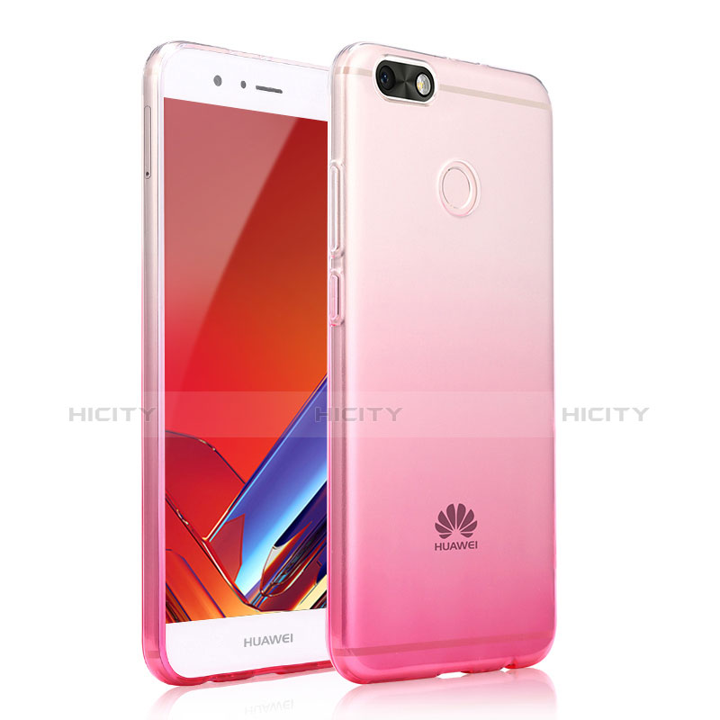 Custodia Silicone Cover Trasparente Ultra Sottile Morbida Sfumato per Huawei P9 Lite Mini Rosa