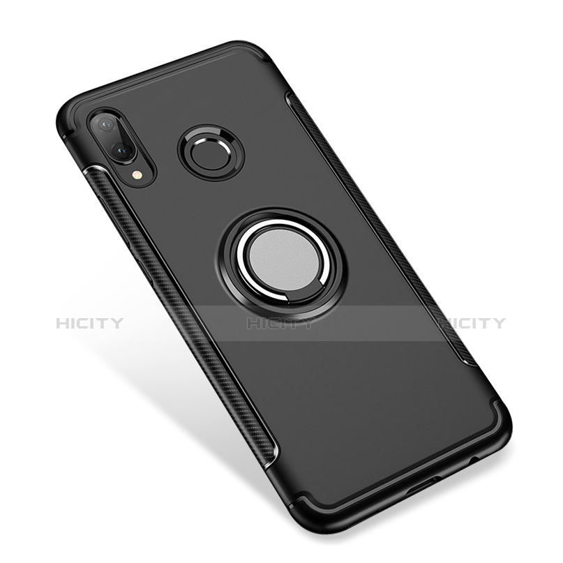 Custodia Silicone e Plastica Opaca con Anello Supporto per Huawei Nova 3i Nero