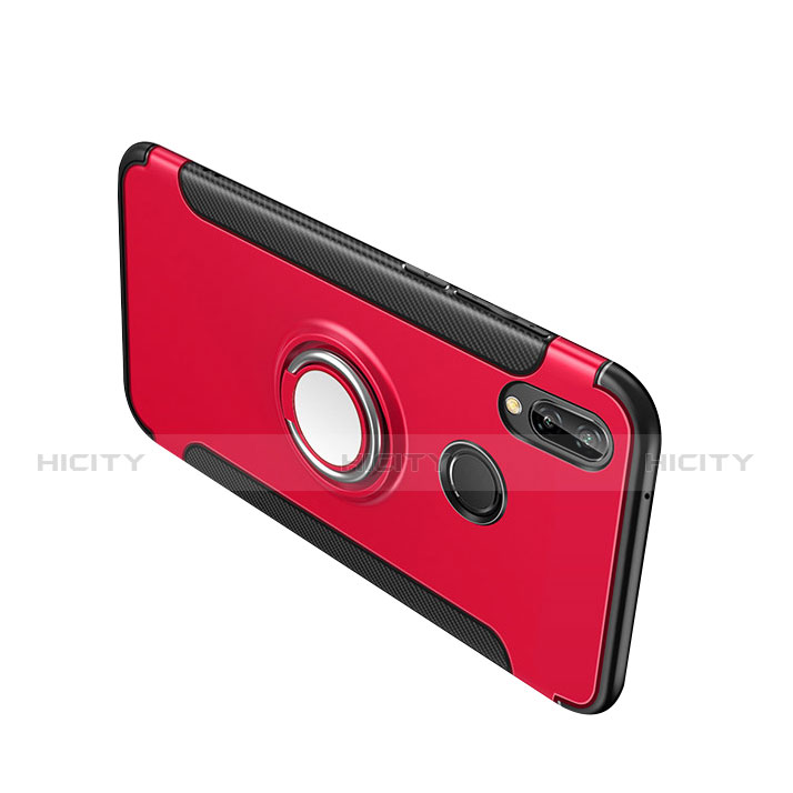 Custodia Silicone e Plastica Opaca con Anello Supporto per Huawei Nova 3i Rosso