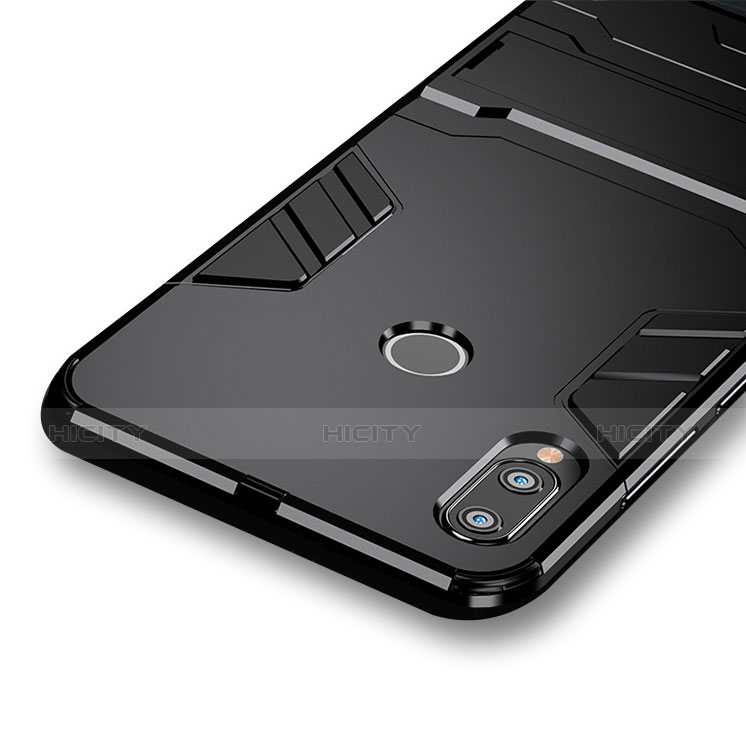 Custodia Silicone e Plastica Opaca con Supporto per Huawei Nova 3e Nero