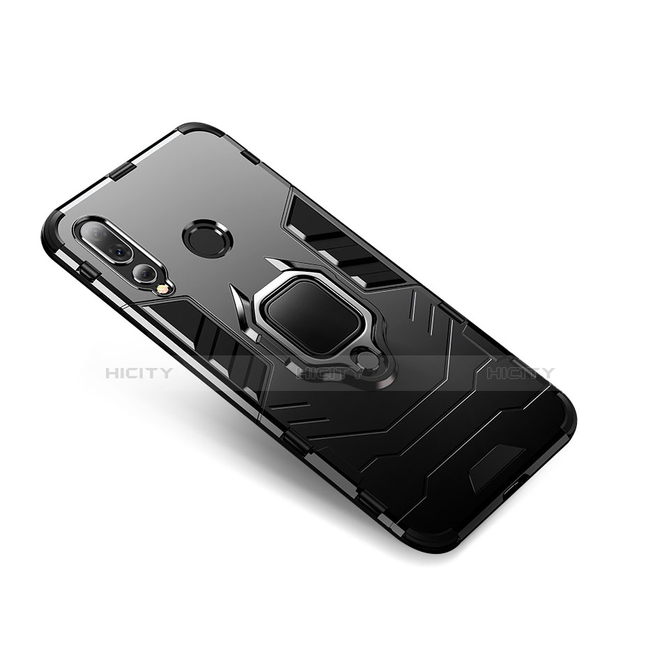 Custodia Silicone e Plastica Opaca con Supporto per Huawei Nova 4 Nero