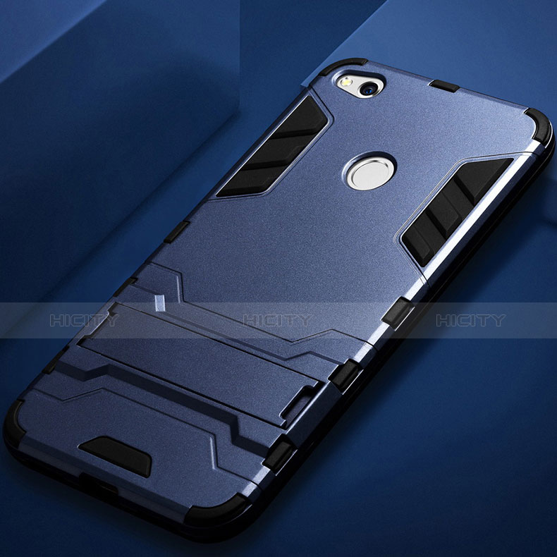 Custodia Silicone e Plastica Opaca con Supporto per Huawei Nova Lite Blu