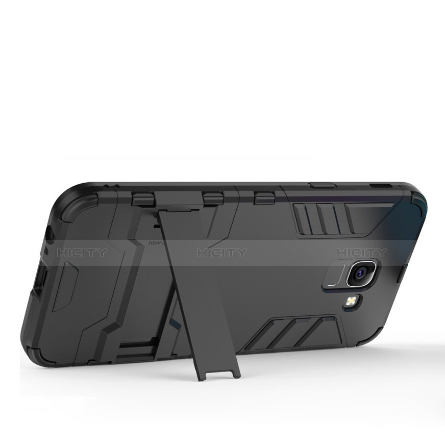 Custodia Silicone e Plastica Opaca con Supporto per Samsung Galaxy On6 (2018) J600F J600G Nero