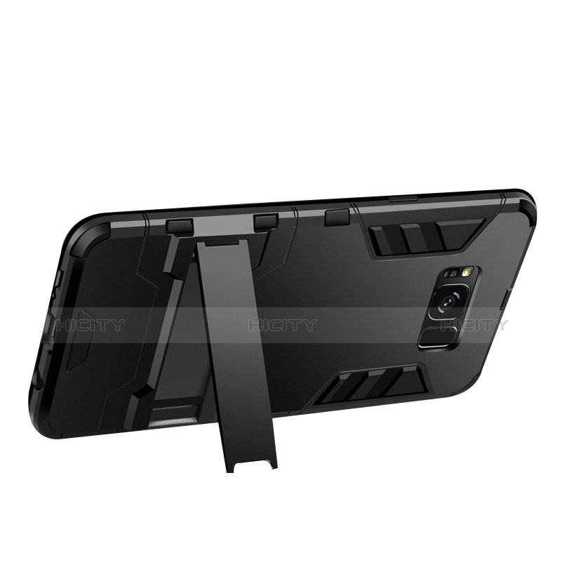 Custodia Silicone e Plastica Opaca con Supporto per Samsung Galaxy S8 Nero