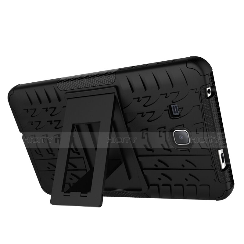 Custodia Silicone e Plastica Opaca con Supporto per Samsung Galaxy Tab A6 7.0 SM-T280 SM-T285 Nero