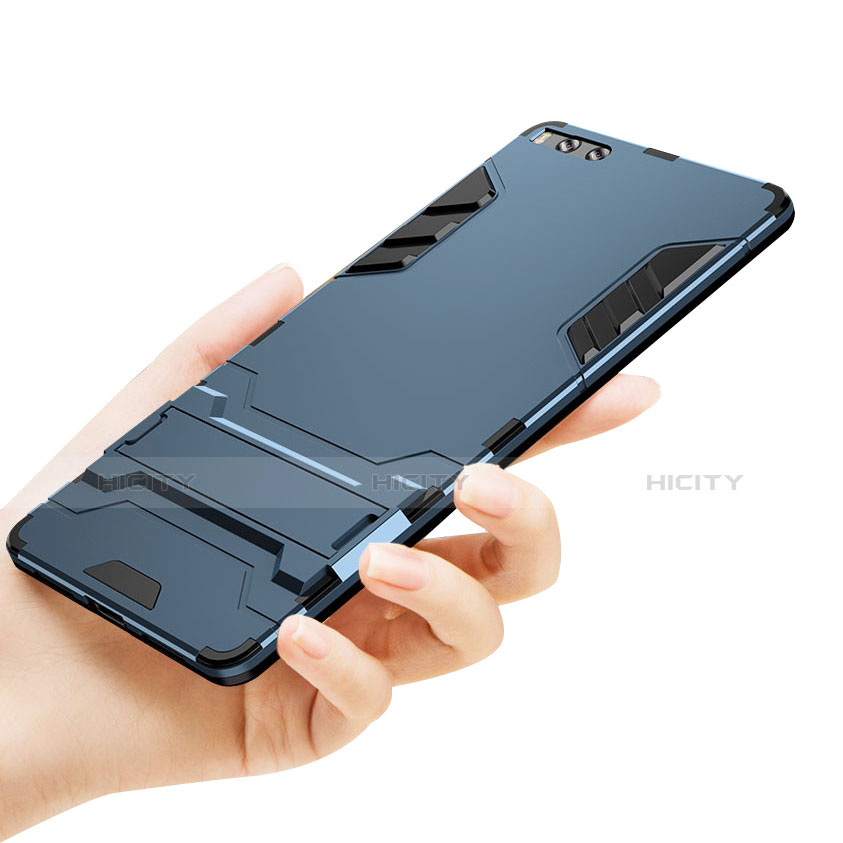 Custodia Silicone e Plastica Opaca con Supporto per Xiaomi Mi Note 3 Blu