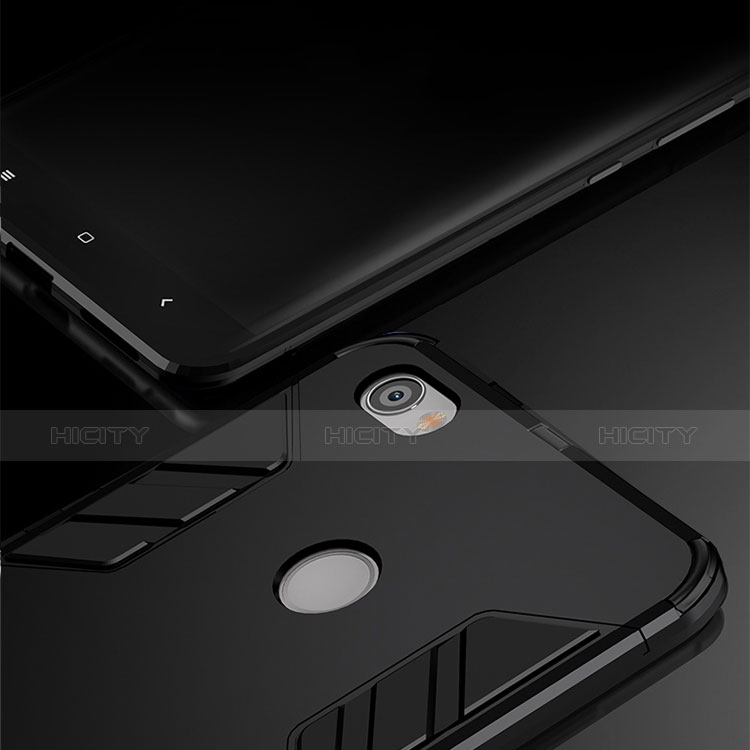 Custodia Silicone e Plastica Opaca con Supporto per Xiaomi Redmi Note 5A Prime Nero