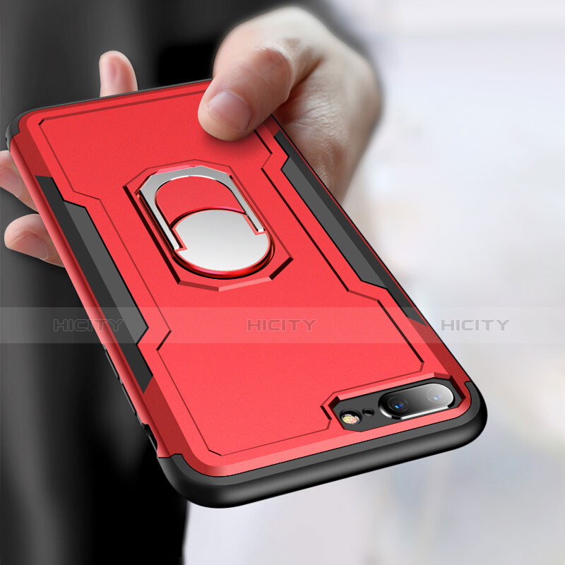 Custodia Silicone e Plastica Opaca Cover con Anello Supporto A01 per Huawei Nova 4