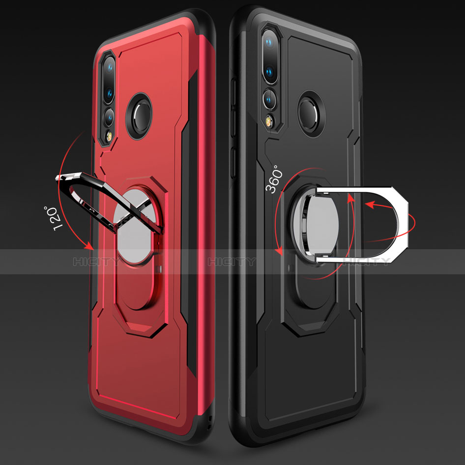 Custodia Silicone e Plastica Opaca Cover con Anello Supporto A01 per Huawei Nova 4