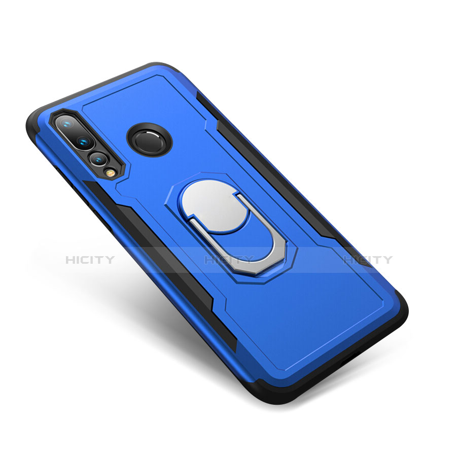 Custodia Silicone e Plastica Opaca Cover con Anello Supporto A01 per Huawei Nova 4 Blu