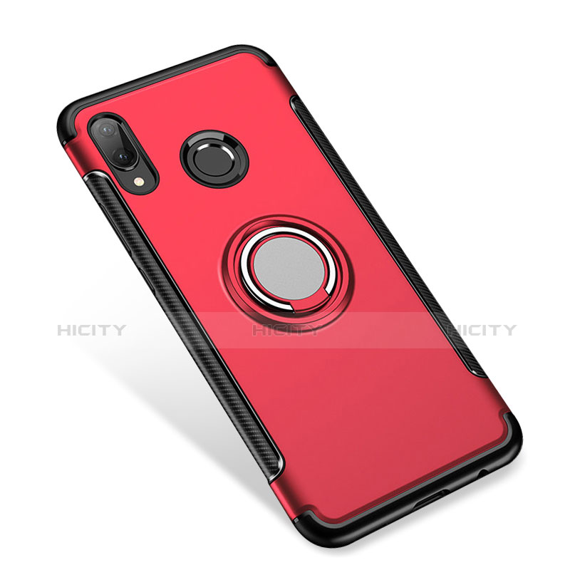 Custodia Silicone e Plastica Opaca Cover con Anello Supporto per Huawei Nova 3i Rosso