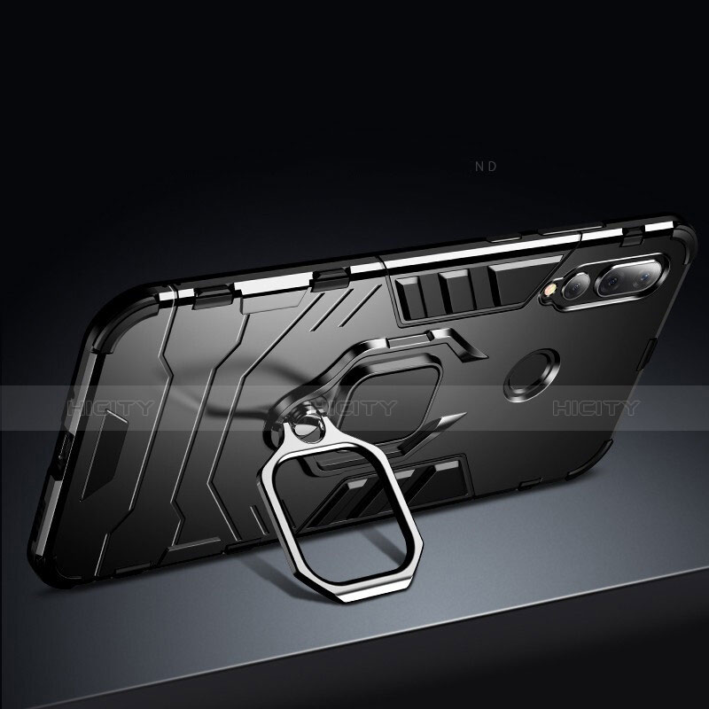 Custodia Silicone e Plastica Opaca Cover con Anello Supporto per Huawei Nova 4