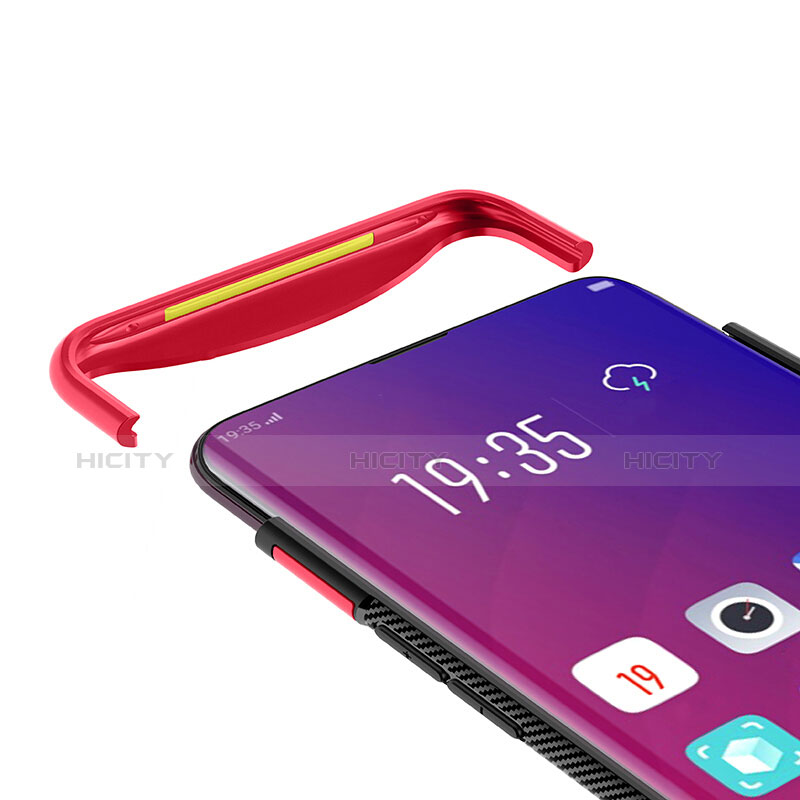 Custodia Silicone e Plastica Opaca Cover con Anello Supporto per Oppo Find X Super Flash Edition