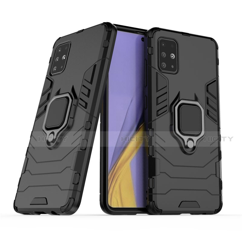 Custodia Silicone e Plastica Opaca Cover con Anello Supporto per Samsung Galaxy A51 4G