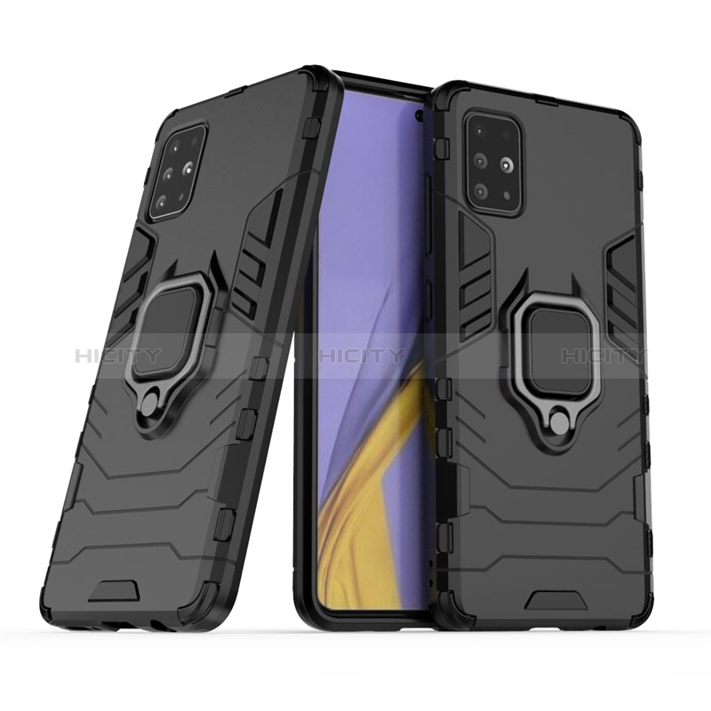 Custodia Silicone e Plastica Opaca Cover con Anello Supporto per Samsung Galaxy M40S