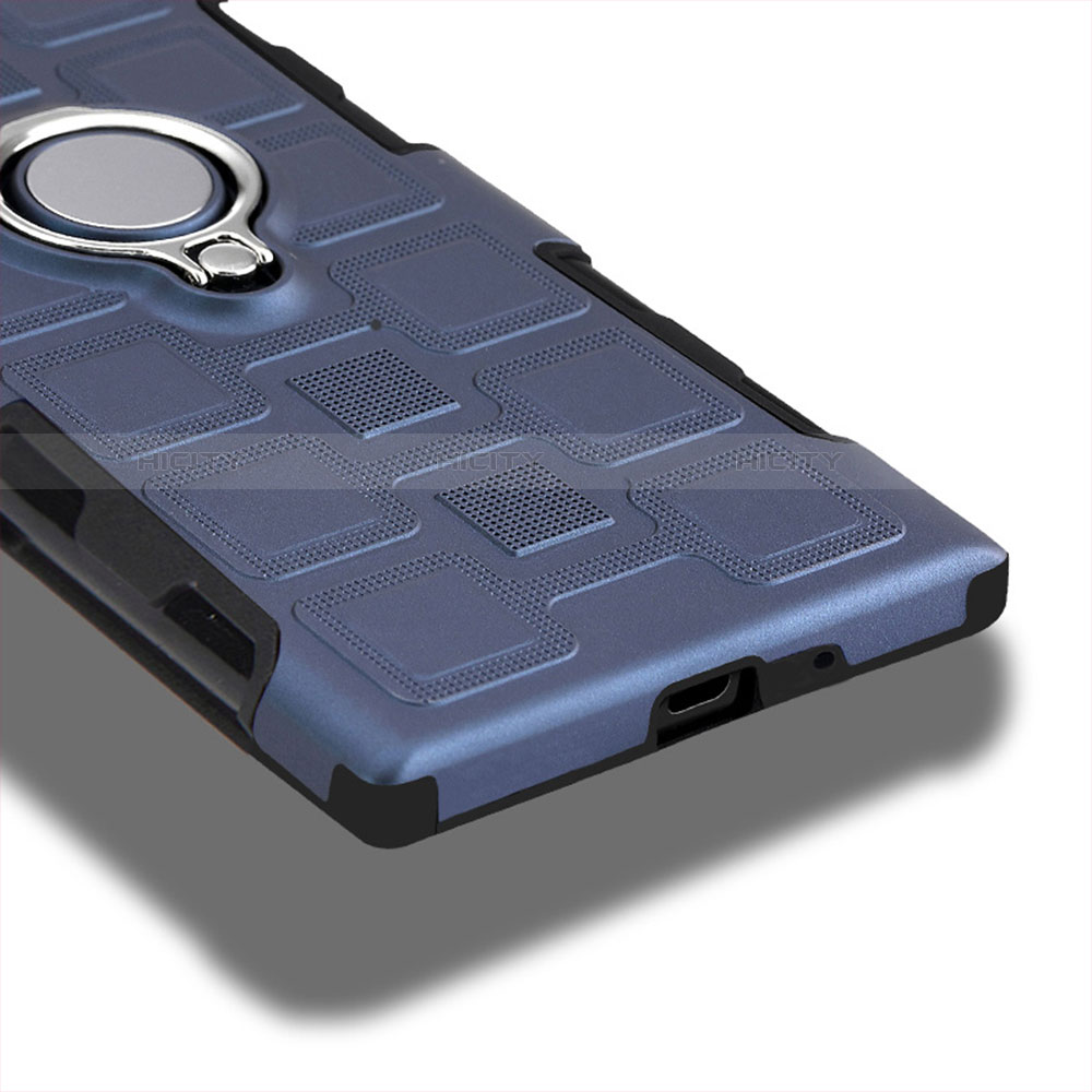 Custodia Silicone e Plastica Opaca Cover con Anello Supporto per Sony Xperia XZ1 Compact
